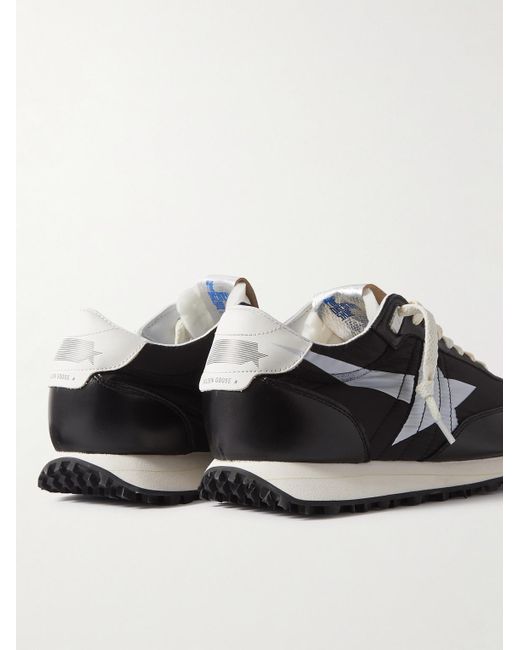 Golden Goose Deluxe Brand Black Marathon Leather-Trimmed Nylon Sneakers for men