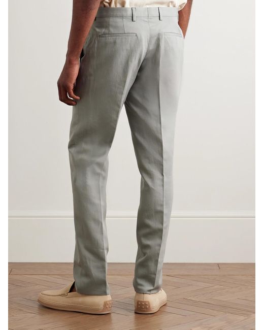 Paul Smith Gray Slim-Fit Linen, Cotton And Lyocell-Blend Suit Trousers for men