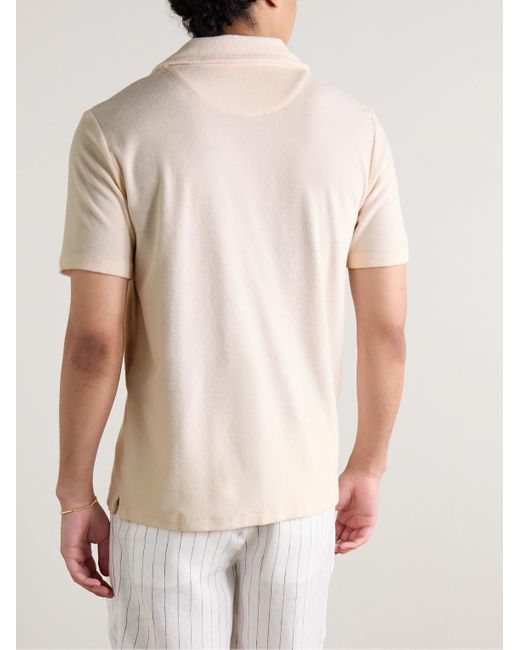 Altea Natural Harvey Camp-collar Cotton-terry Shirt for men