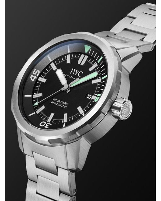 Iwc Black Aquatimer Automatic 42Mm Stainless Steel Watch, Ref. No. Iw328803 for men