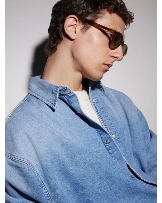 Cutler & Gross Natural Gr13 Oval-Frame Acetate Sunglasses for men