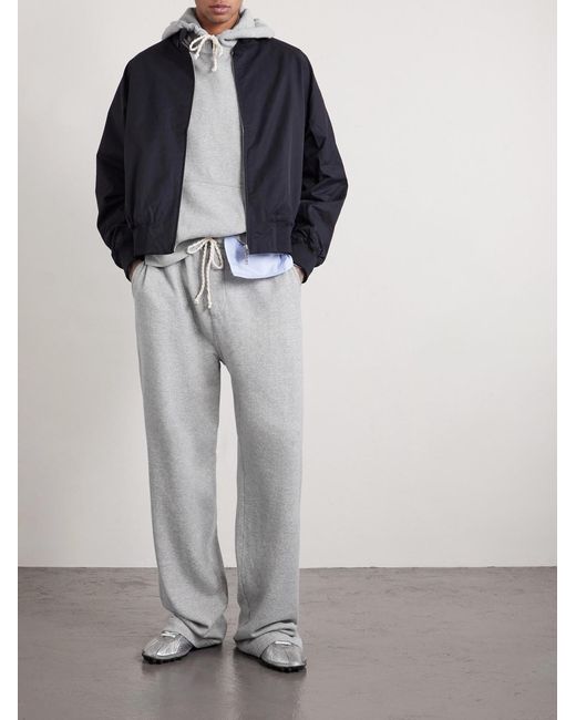 The Elder Statesman Gray Daily Logo-Embroidered Cotton And Cashmere-Blend Hoodie for men