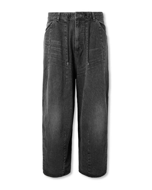 Needles Gray H.D. Buggy Wide-Leg Drawstring Jeans for men