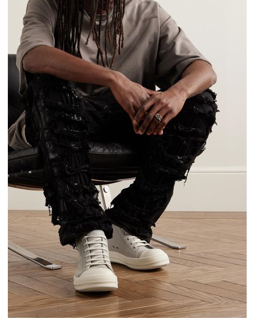 Rick Owens White Leather Sneakers for men