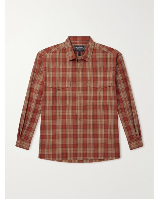 FRIZMWORKS Brown Checked Cotton Shirt for men