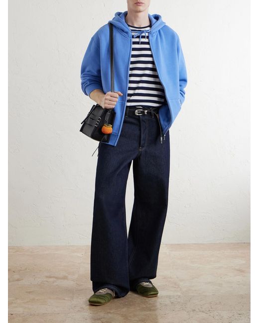 J.W. Anderson Blue Cotton-Jersey Zip-Up Hoodie for men