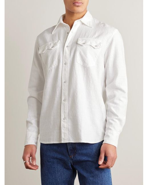 Altea White Cotton-gauze Shirt for men