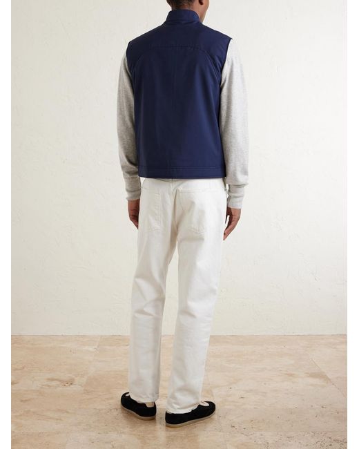 Eleventy Blue Slim-fit Wool-blend Gilet for men