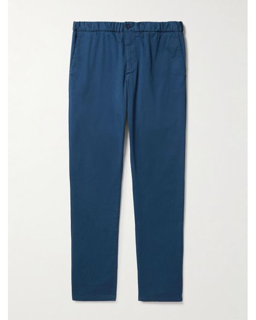 Frescobol Carioca Blue Bruno Straight-leg Cotton-blend Trousers for men