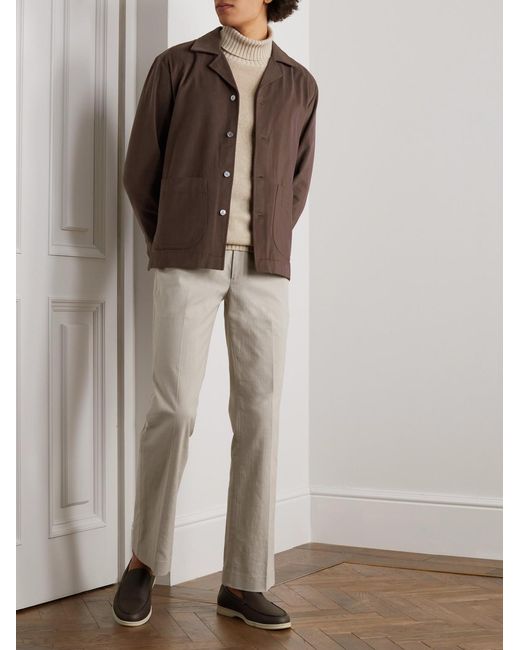 STÒFFA Brown Cotton-Twill Jacket for men