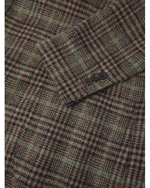 Prince Of Wales Checked Wool Blazer di Rubinacci in Brown da Uomo