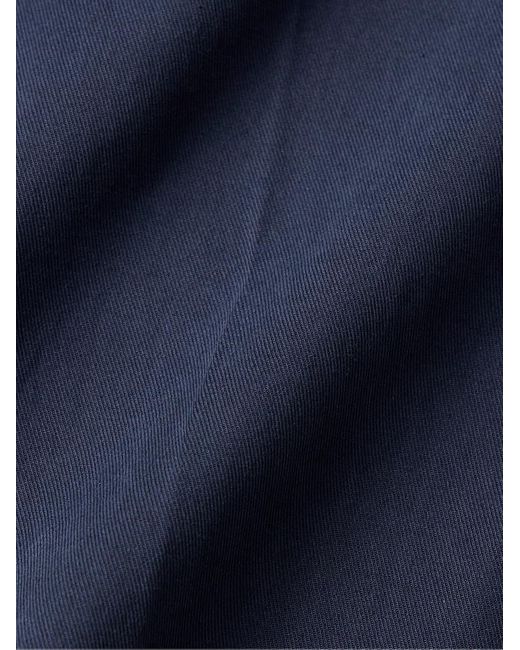 Pantaloni slim-fit in twill di misto lyocell e cotone stretch tinti in capo di Canali in Blue da Uomo