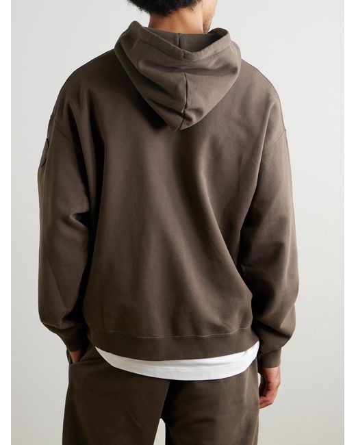 Canada Goose Brown Rove Logo-Appliquéd Cotton-Jersey Hoodie for men