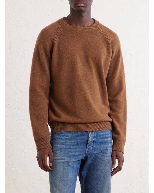 Saint Laurent Brown Cashmere Sweater for men