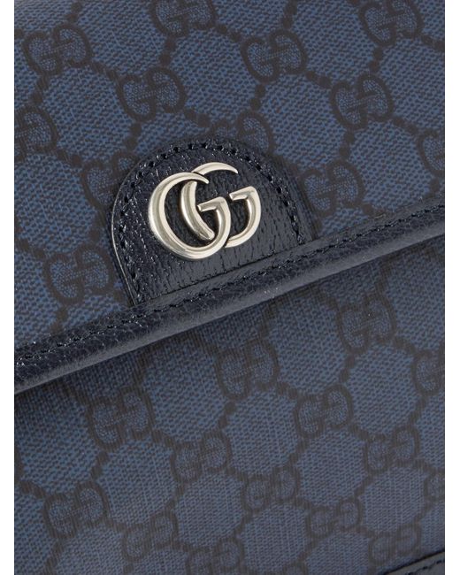 Gucci Ophidia Gürteltasche aus beschichtetem Canvas mit Logomuster und Lederbesatz in Blue für Herren