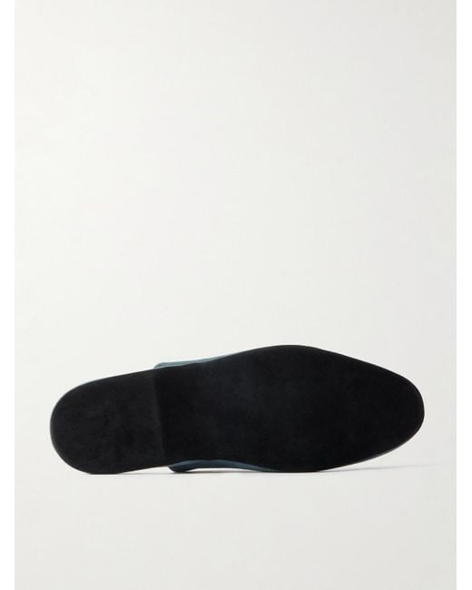 Charvet Blue Suede Slippers for men