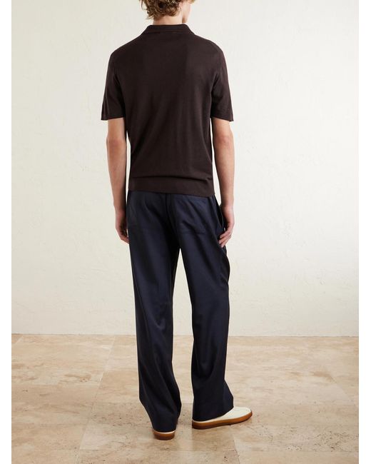 Mr P. Brown Merino Wool Polo Shirt for men