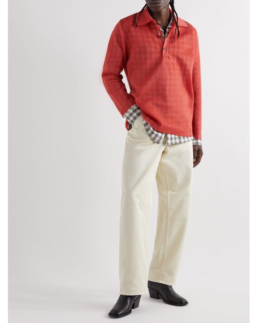Our Legacy Red Jersey Polo Shirt for men