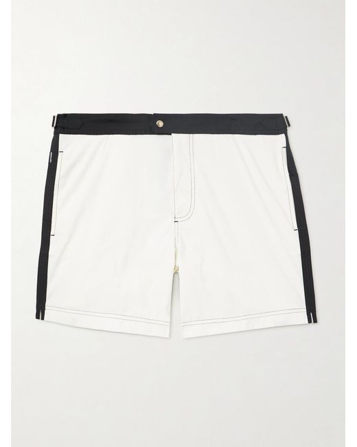 Tom Ford Natural Straight-leg Mid-length Striped Swim Shorts for men