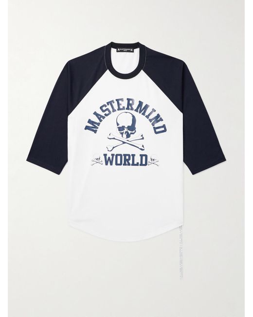 T-shirt in jersey con logo di MASTERMIND WORLD in Blue da Uomo