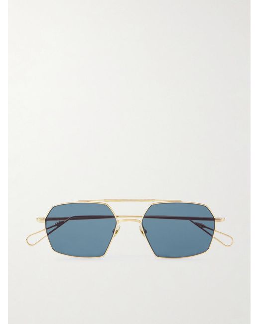 Ahlem Blue Haussmann Aviator-Style-Tone Sunglasses for men