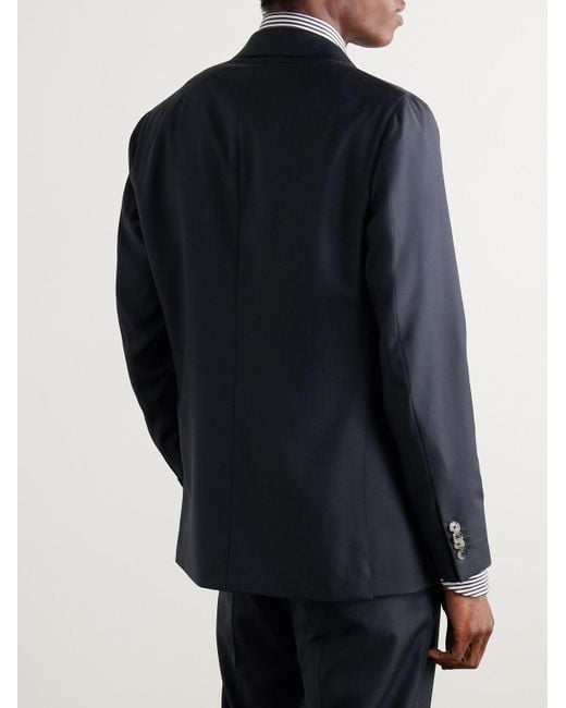 Caruso Blue Wool Suit Jacket for men