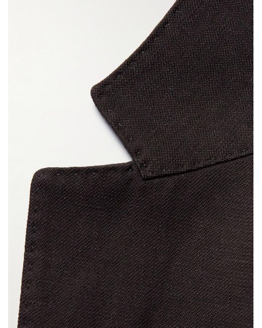 Giacca slim-fit in misto lana e lino di Zegna in Black da Uomo