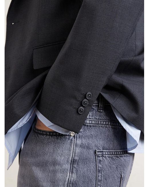 mfpen Black Wool Blazer for men