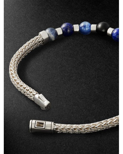 John Hardy Black Sterling Multi-Stone Beaded Bracelet for men