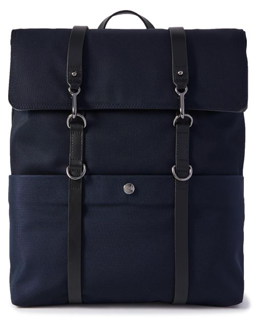 Mismo Blue M/s Leather-trimmed Ballistic Nylon Backpack for men
