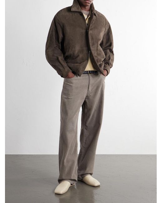 Ssstein Brown Panelled Suede Blouson Jacket for men