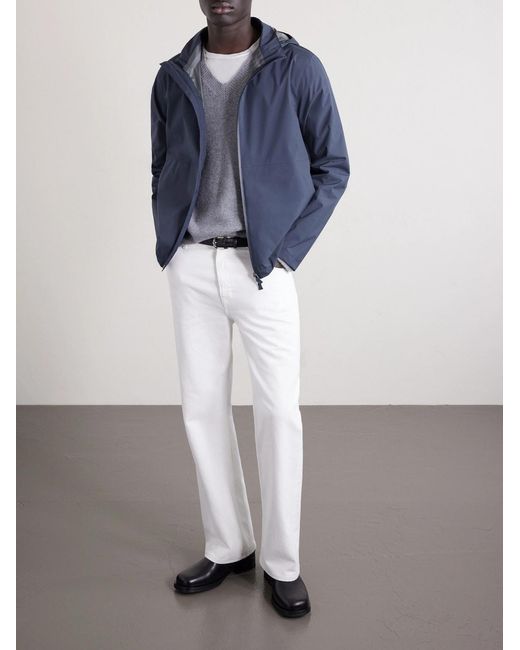 Herno Blue Shell Hooded Jacket for men
