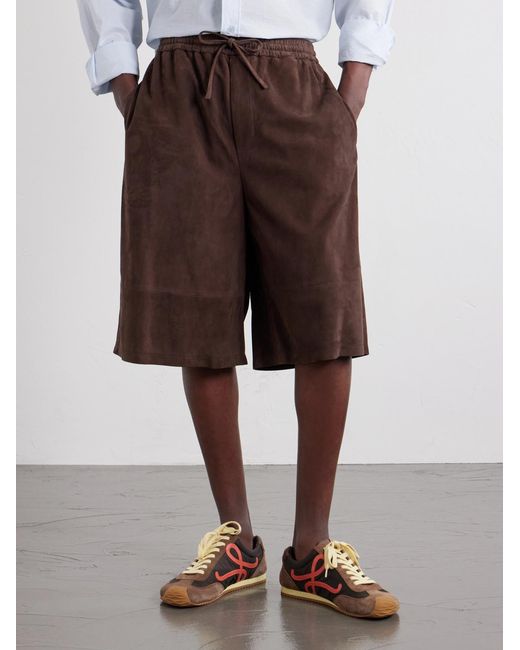 Loewe Brown Paula's Ibiza Suede Casual Shorts for men