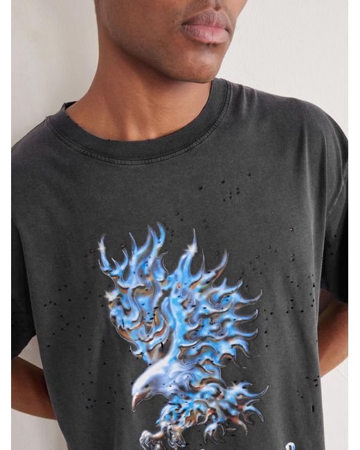 Satisfy Black Logo-print Distressed Mothtechtm Cotton-jersey T-shirt for men