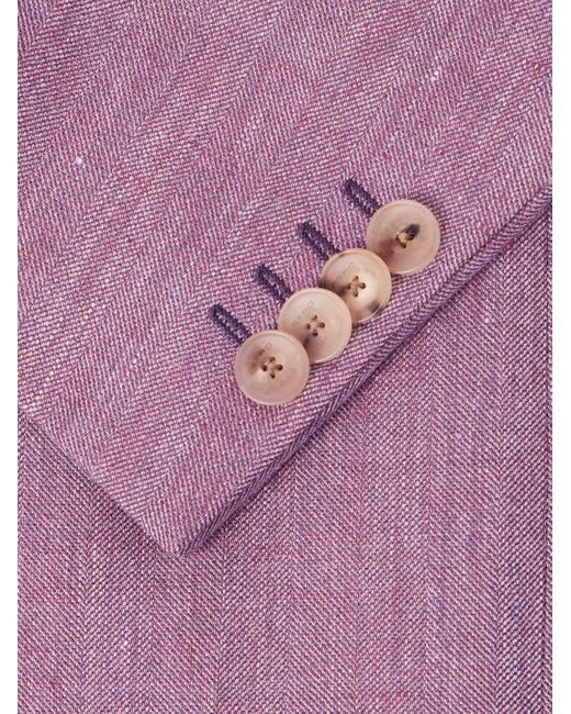 Etro Purple Roma Slim-Fit Linen And Wool-Blend Suit Jacket for men