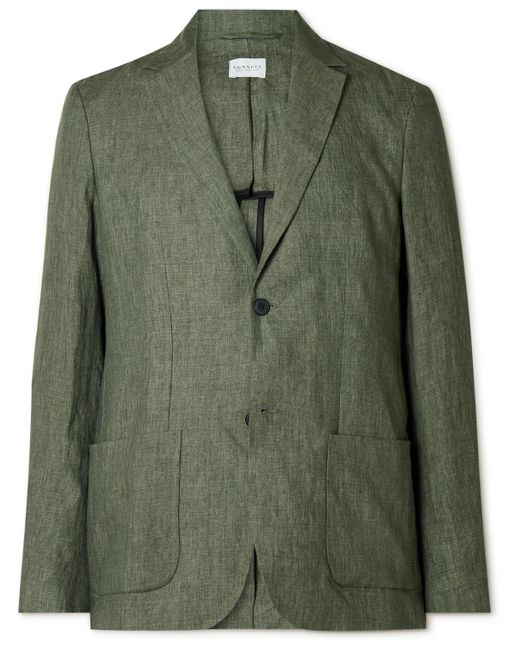 Sunspel Green Unstructured Linen Suit Jacket for men