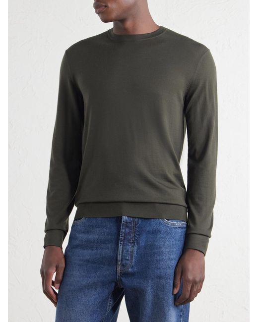 Zegna Green Wool Sweater for men