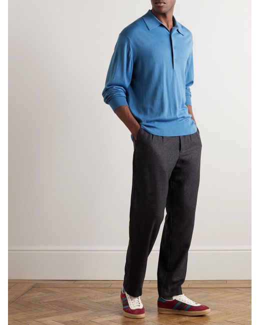 NN07 Blue Raymond 6584 Wool-blend Polo Shirt for men