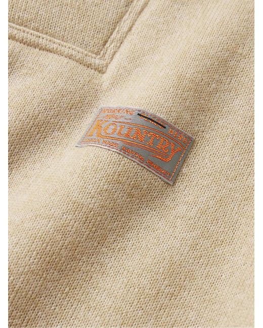 Kapital Natural Alpine Logo-appliquéd Fleece-lined Knitted Half-zip Sweatshirt for men