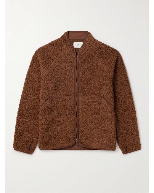 Folk Brown Puzzle Fleece Jacket for men