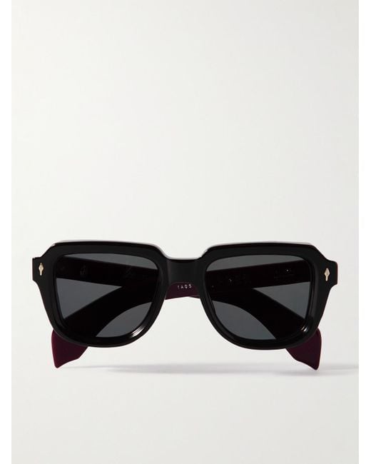 Jacques Marie Mage Hopper Goods Taos Sonnenbrille mit eckigem Rahmen aus Azetat und silberfarbenen Details in Black für Herren