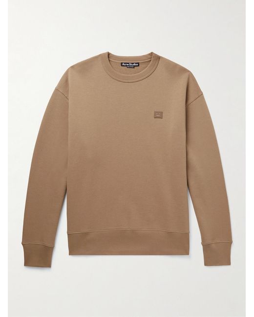 Acne Natural Fonbar Logo-Appliquéd Cotton-Jersey Sweatshirt for men