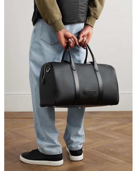 Tom Ford Black Full-grain Leather Duffle Bag for men
