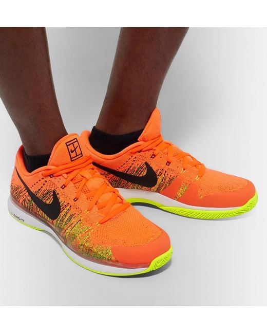 Nike Rubber Zoom Vapor Flyknit Tennis Sneakers in Bright Orange (Orange)  for Men | Lyst