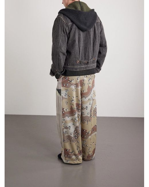 Kapital Natural Straight-leg Pleated Printed Tech-jersey Track Pants for men