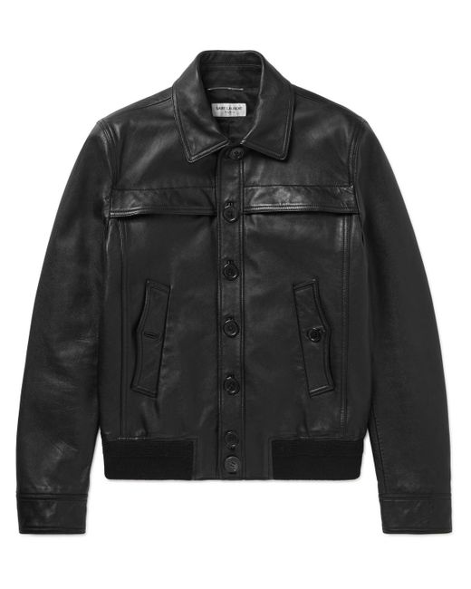 Saint Laurent Padded Leather Jacket in Black for Men | Lyst