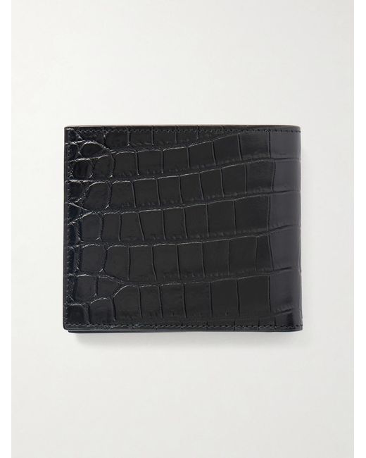 Saint Laurent Black Croc-effect Leather Wallet for men
