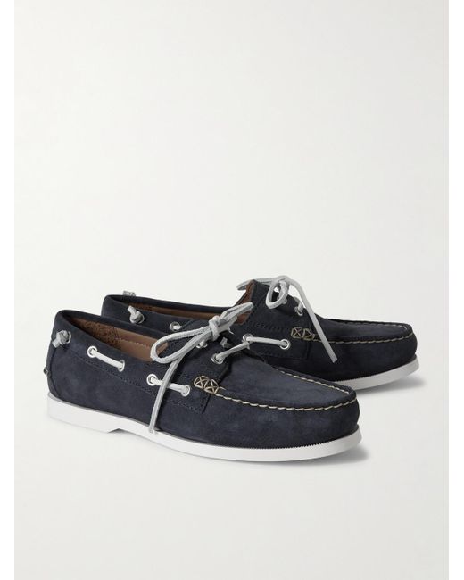 Polo Ralph Lauren Blue Merton Suede Boat Shoes for men