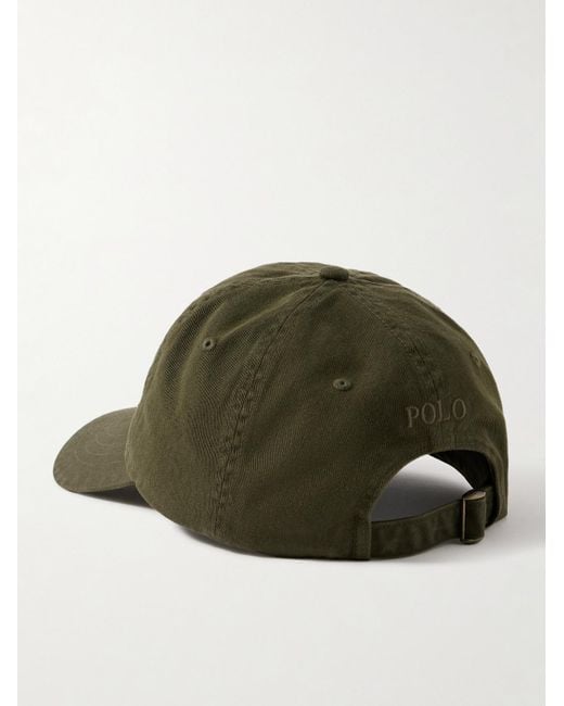 Polo Ralph Lauren Green Logo-Embroidered Cotton-Twill Baseball Cap for men