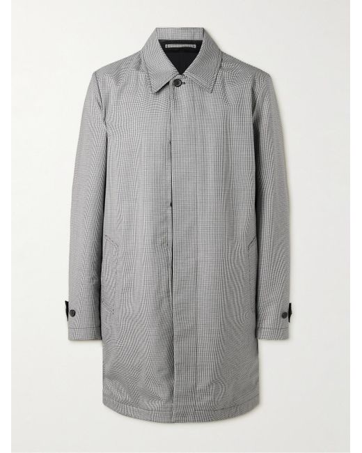 Dunhill Gray Reversible Houndstooth Woven Coat for men